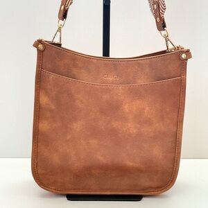 CLUCI Crossbody Bag Brown Vegan Leather With Adjustable Strap